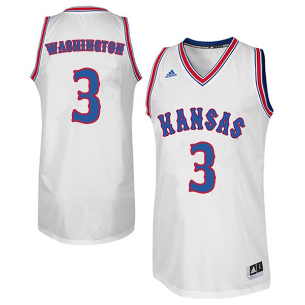 Men #3 Jessica Washington Kansas Jayhawks Retro Throwback College Basketball Jerseys Sale-White - Click Image to Close